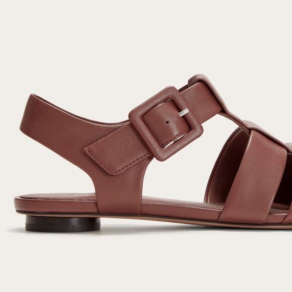 Everlane The Day Fisherman Sandal Rum Brown Leather Size 8 New Without Box - Picture 6 of 8